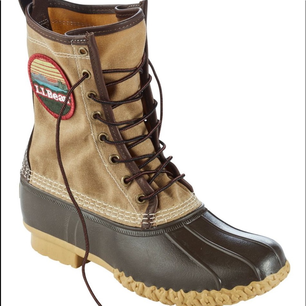 L.L. Bean Men’s Patch Waxed-Canvas Duck Boots 9